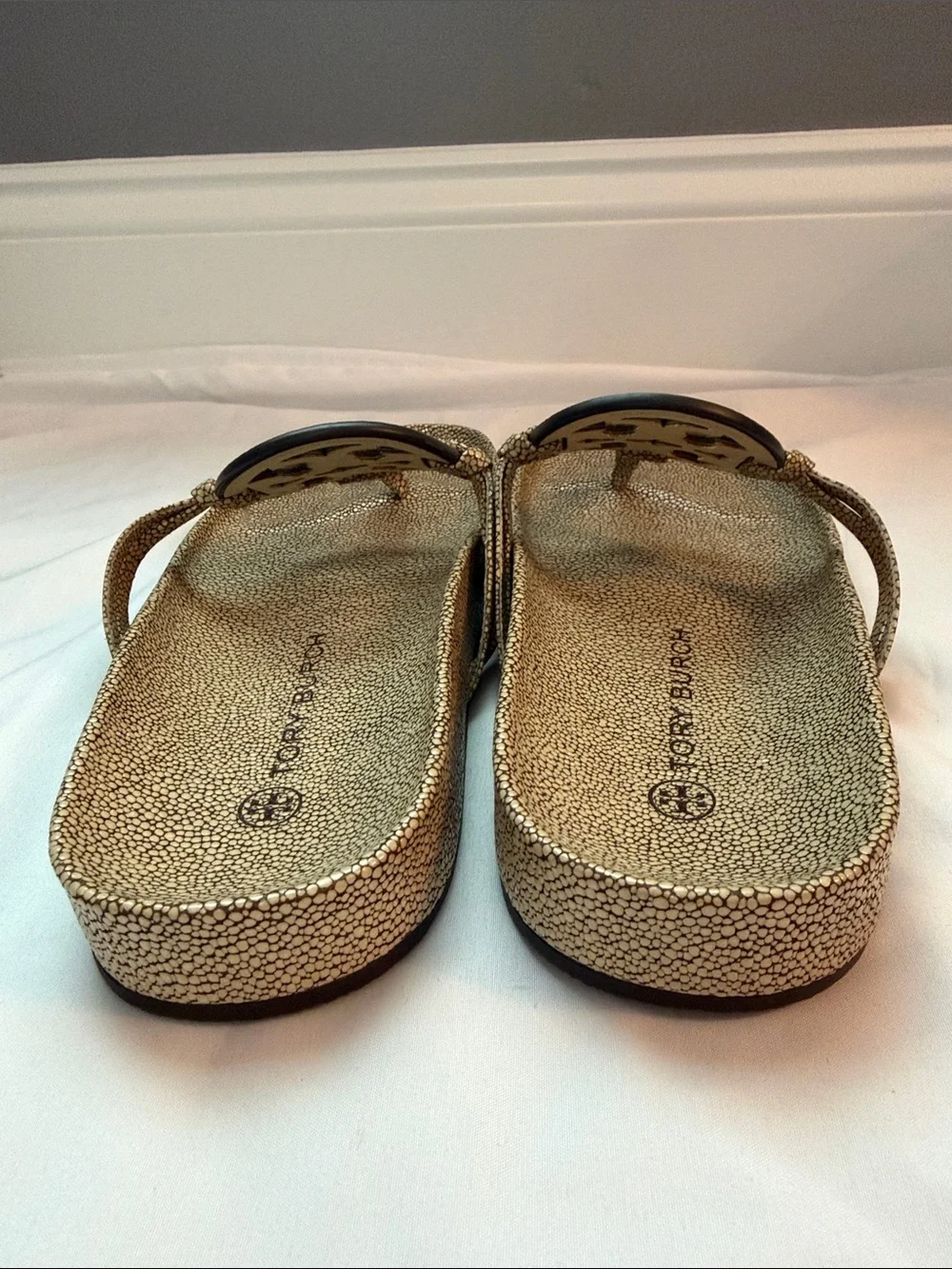 Tory Burch Miller Cloud Logo Thong Sandals Size 8.5